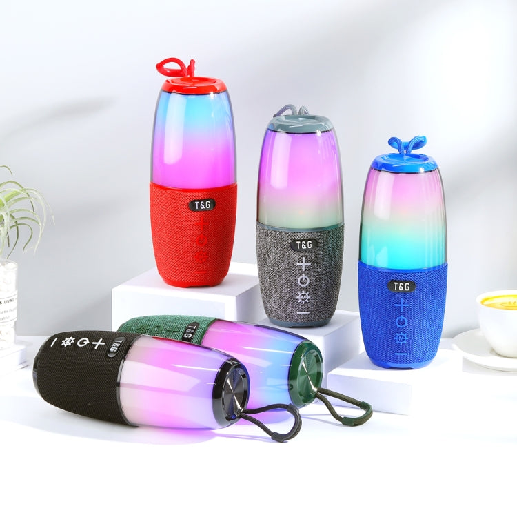 T&G TG644 5W High Power RGB Light Portable Bluetooth Speaker(Dark Green)