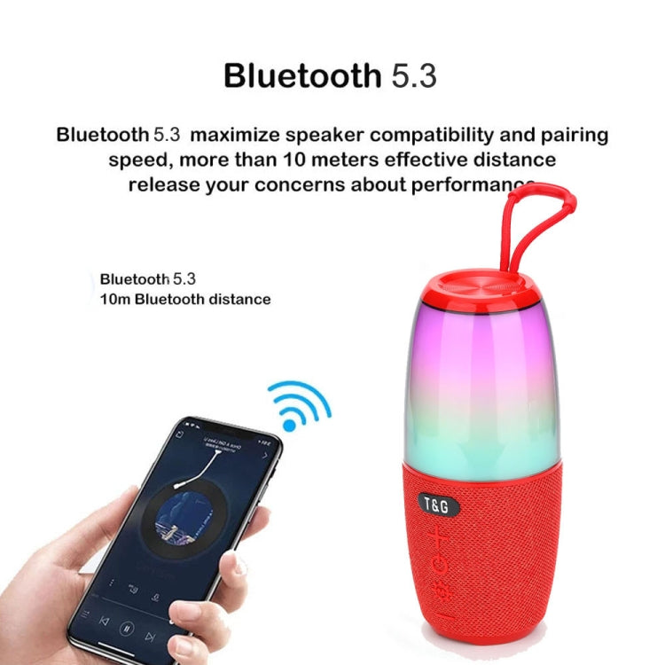 T&G TG644 5W High Power RGB Light Portable Bluetooth Speaker(Dark Green)