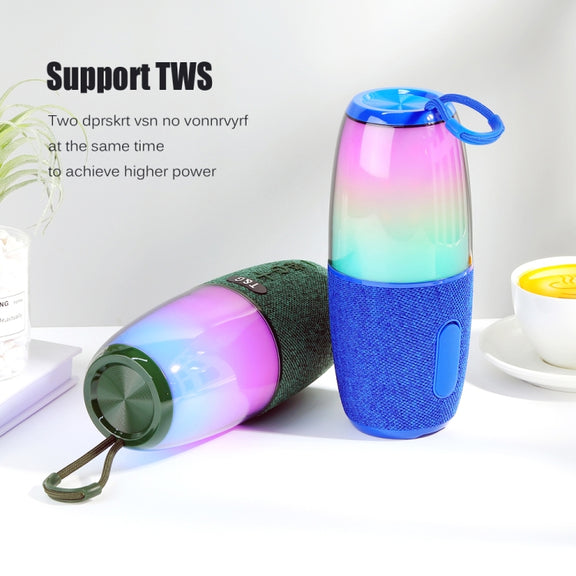 T&G TG644 5W High Power RGB Light Portable Bluetooth Speaker(Dark Green)