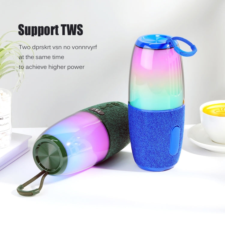 T&G TG644 5W High Power RGB Light Portable Bluetooth Speaker(Dark Green)