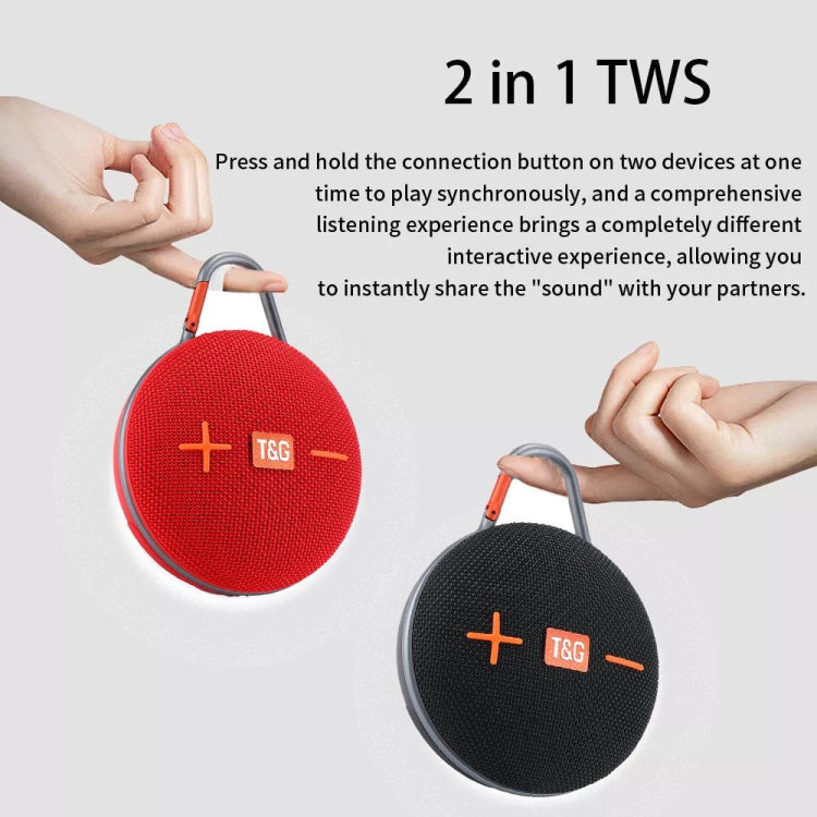 T&G TG648 TWS Outdoor Mini Portable Wireless Bluetooth Speaker with LED Light(Red)