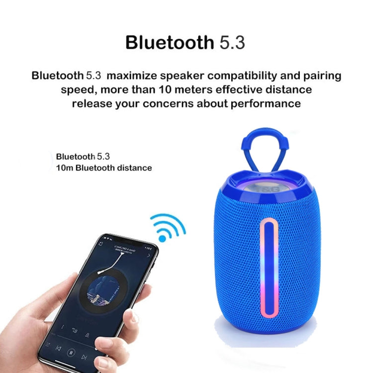 T&G TG653 TWS LED Mini Portable Wireless Stereo Sound Outdoor Speaker(Blue)