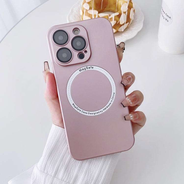 For iPhone 11 Magsafe Magnetic PC Shockproof Phone Case With Camera Lens(Rose Gold)