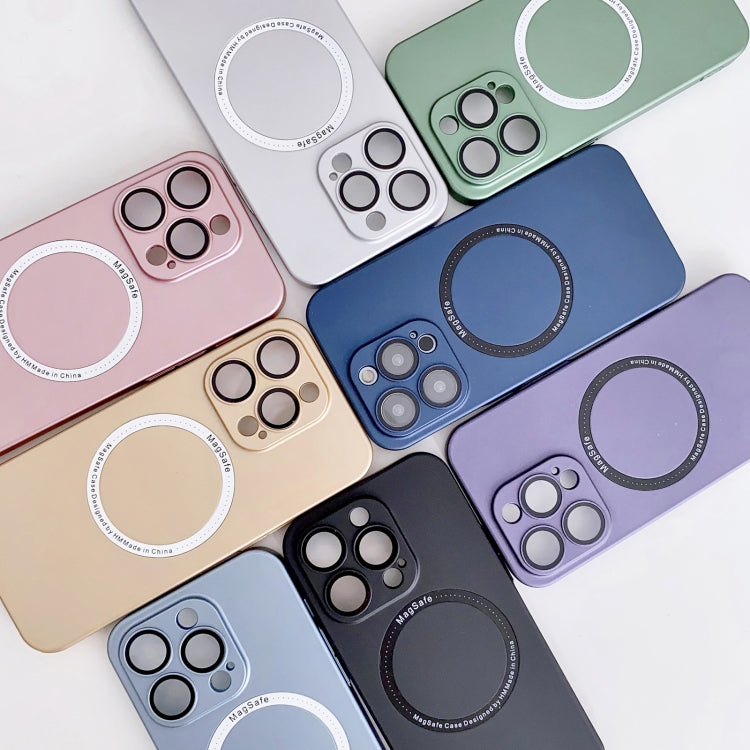 For iPhone 14 Magsafe Magnetic PC Shockproof Phone Case With Camera Lens(Rose Gold)