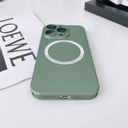 For iPhone 14 Magsafe Magnetic PC Shockproof Phone Case With Camera Lens(Rose Gold)