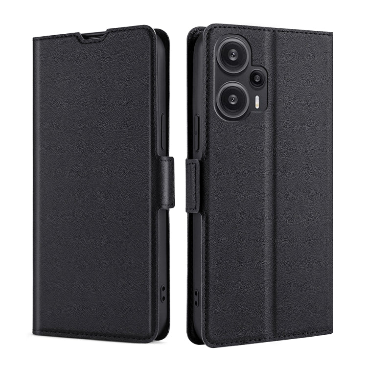For Xiaomi Redmi Note 12 Turbo Ultra-thin Voltage Side Buckle Horizontal Flip Leather Phone Case(Black)