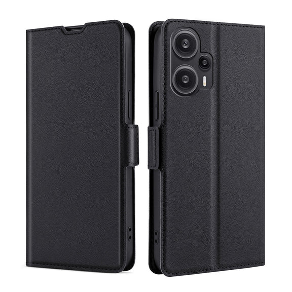 For Xiaomi Redmi Note 12 Turbo Ultra-thin Voltage Side Buckle Horizontal Flip Leather Phone Case(Black)