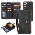 For Samsung Galaxy S23+ 5G Zipper Wallet Magnetic Detachable Leather Phone Case(Black) - free shipping - PMC TechLife - Order now!