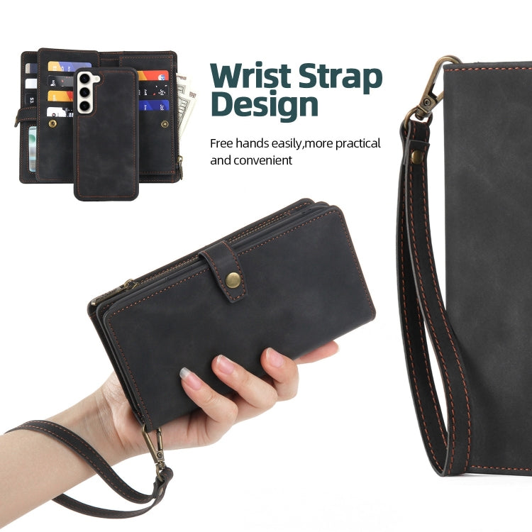 For Samsung Galaxy A32 5G Zipper Wallet Magnetic Detachable Leather Phone Case(Black)