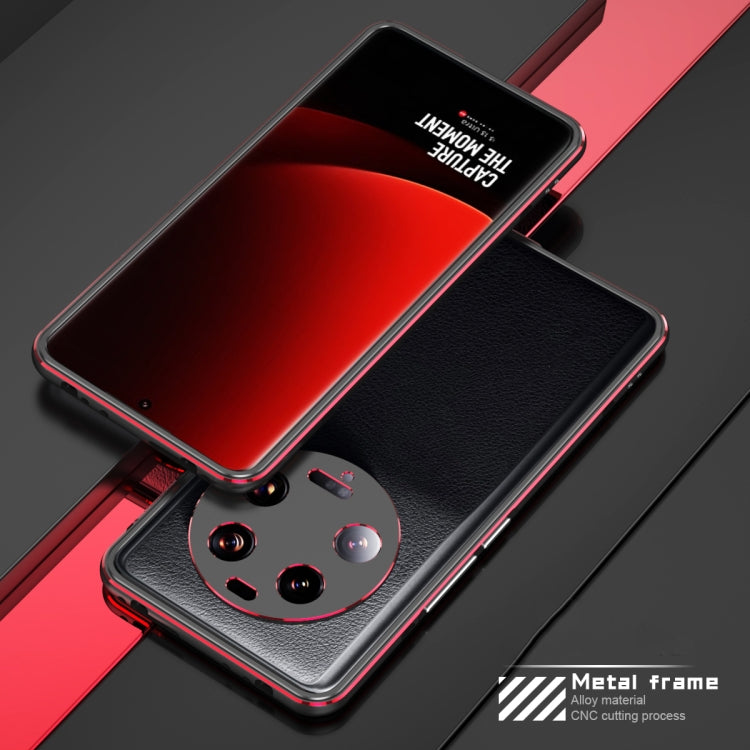 For Xiaomi 13 Ultra LK Aurora Metal Phone Frame with Lens Cover(Black Red)