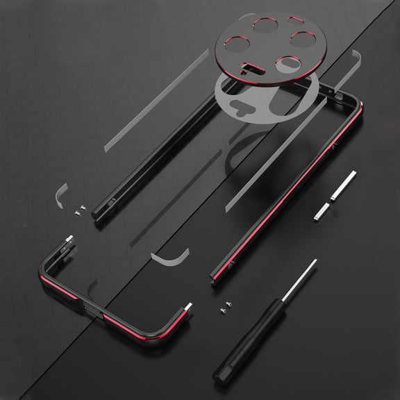 For Xiaomi 13 Ultra LK Aurora Metal Phone Frame with Lens Cover(Black Red)