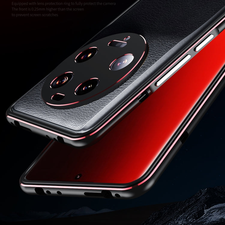 For Xiaomi 13 Ultra LK Aurora Metal Phone Frame with Lens Cover(Black Red)