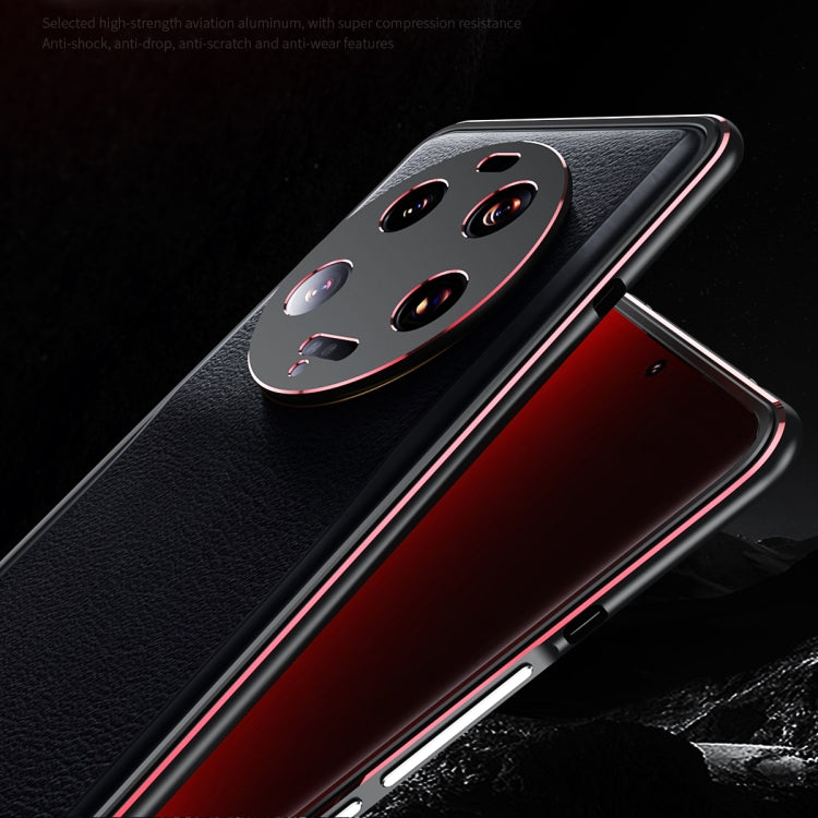 For Xiaomi 13 Ultra LK Aurora Metal Phone Frame with Lens Cover(Black Red)