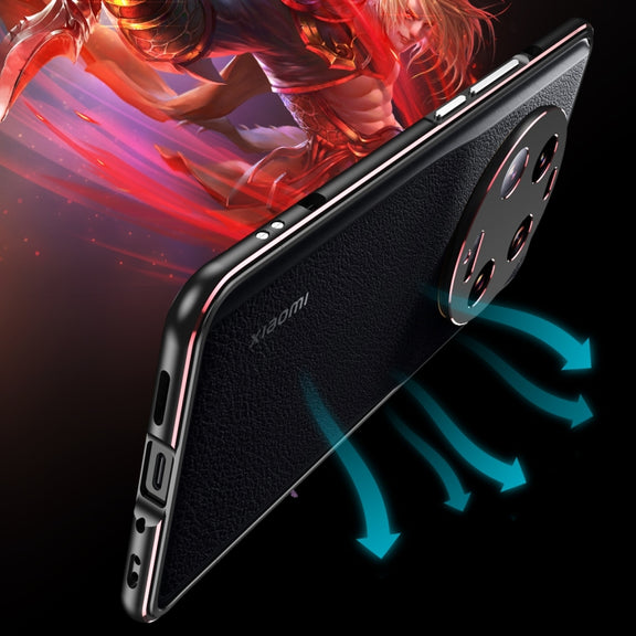 For Xiaomi 13 Ultra LK Aurora Metal Phone Frame with Lens Cover(Black Red)