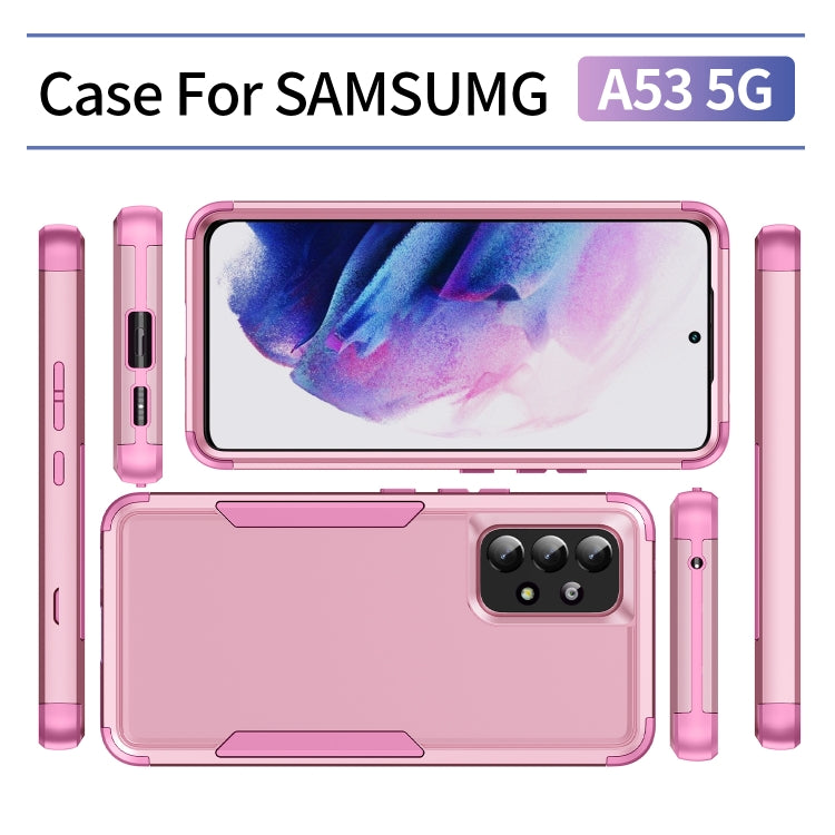 For Samsung Galaxy A53 5G TPU + PC Shockproof Protective Phone Case(Pink)
