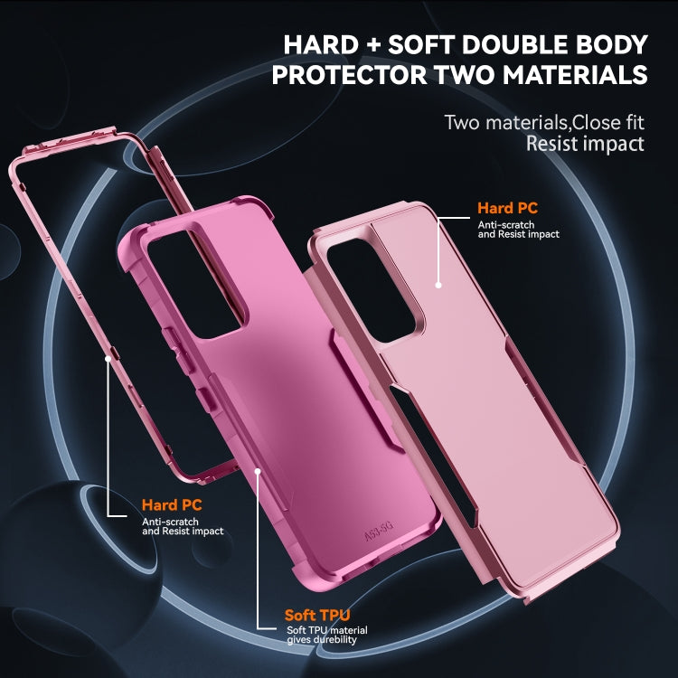 For Samsung Galaxy A53 5G TPU + PC Shockproof Protective Phone Case(Pink)