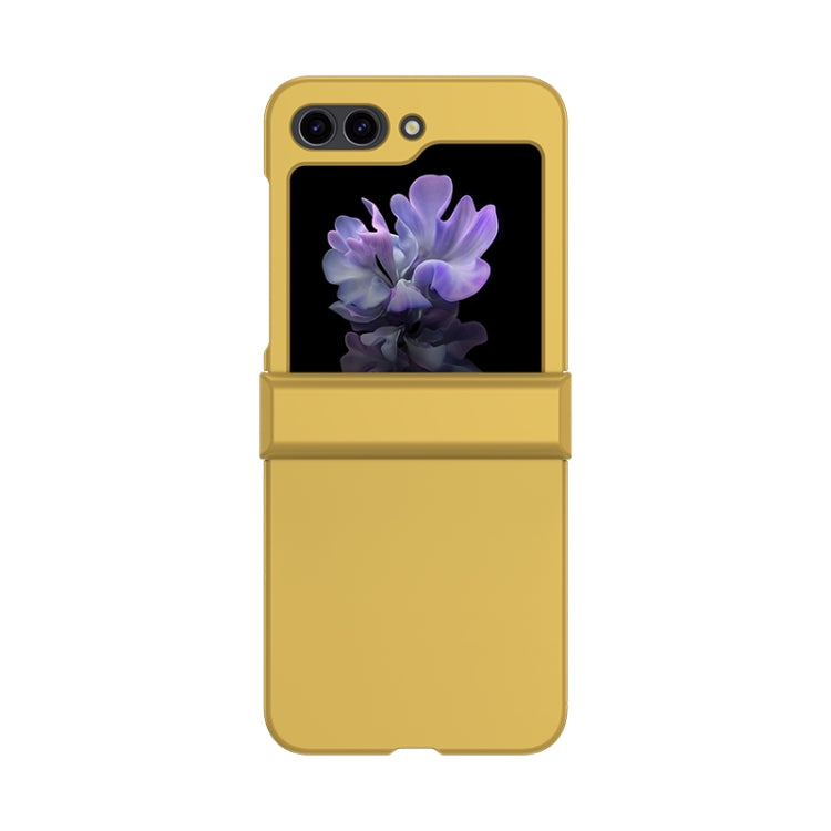 For Samsung Galaxy Z Flip5 Skin Feel PC Phone Case with Hinge(Yellow)