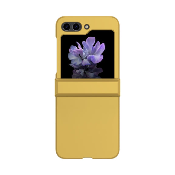 For Samsung Galaxy Z Flip5 Skin Feel PC Phone Case with Hinge(Yellow)