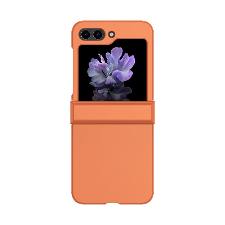 For Samsung Galaxy Z Flip5 Skin Feel PC Phone Case with Hinge(Orange)