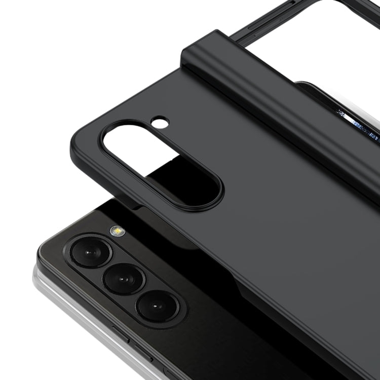 For Samsung Galaxy Z Fold5 Skin Feel PC Phone Case with Hinge(Black)