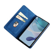 For Nokia C32 Skin Feel Magnetic Leather Phone Case(Blue)