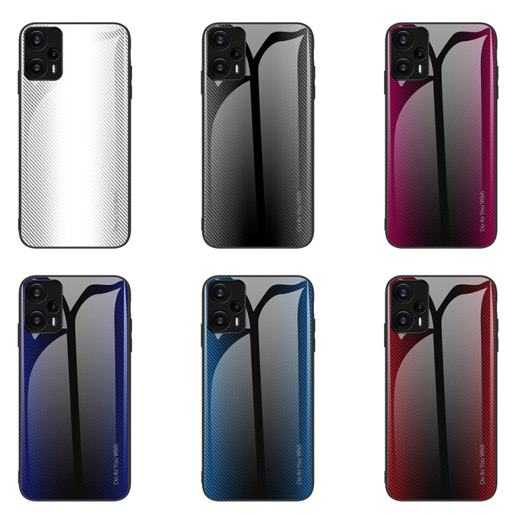 For Xiaomi Redmi Note 12 Turbo Texture Gradient Glass TPU Phone Case(Black)
