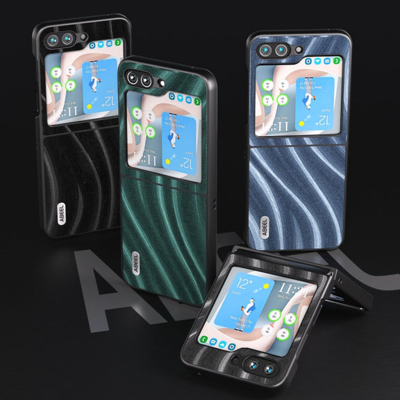 For Samsung Galaxy Z Flip5 ABEEL Galactic Pattern Protective Phone Case(Black)