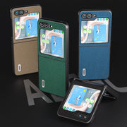 For Samsung Galaxy Z Flip5 ABEEL Genuine Leather Litchi Texture Phone Case(Black)