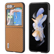 For Samsung Galaxy Z Flip5 ABEEL Carbon Fiber Texture Protective Phone Case(Light Brown) - free shipping - PMC TechLife - Order now!