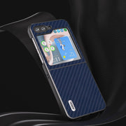 For Samsung Galaxy Z Flip5 ABEEL Carbon Fiber Texture Protective Phone Case(Dark Blue)
