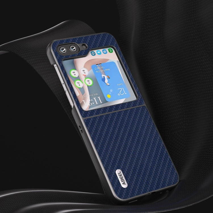 For Samsung Galaxy Z Flip5 ABEEL Carbon Fiber Texture Protective Phone Case(Dark Blue)