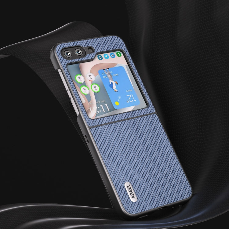For Samsung Galaxy Z Flip5 ABEEL Carbon Fiber Texture Protective Phone Case(Light Blue)