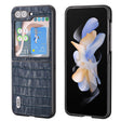 For Samsung Galaxy Z Flip5 ABEEL Crocodile Texture Genuine Leather Phone Case(Blue) - free shipping - PMC TechLife - Order now!