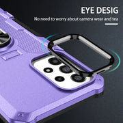 For Samsung Galaxy S23 5G Ring Holder Armor Hybrid Phone Case(Purple)