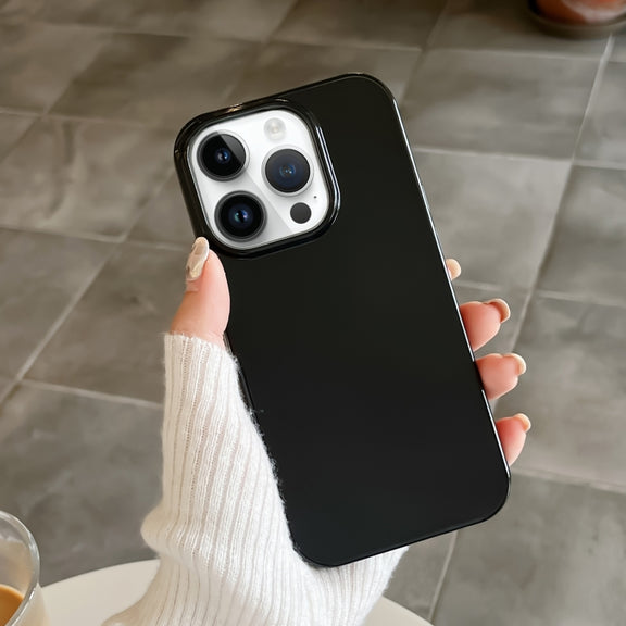 For iPhone 14 Pro Max Shockproof Solid Color TPU Phone Case(Black)
