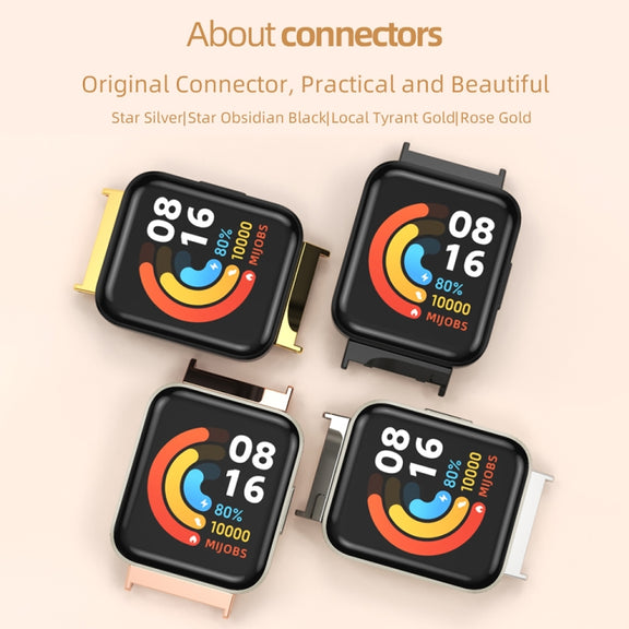 For Redmi Watch 3 Mijobs Flat Hole Breathable TPU Watch Band(Pink+Silver)