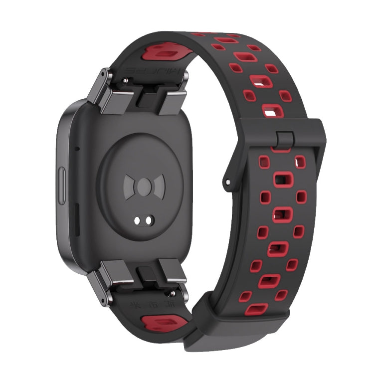 For Redmi Watch 3 Mijobs Square Hole Breathable TPU Watch Band(Black Red)
