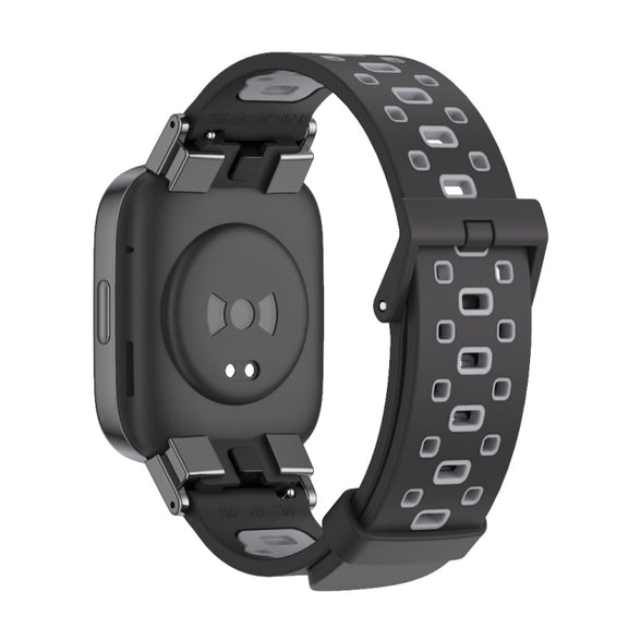 For Redmi Watch 3 Mijobs Square Hole Breathable TPU Watch Band(Black Grey)
