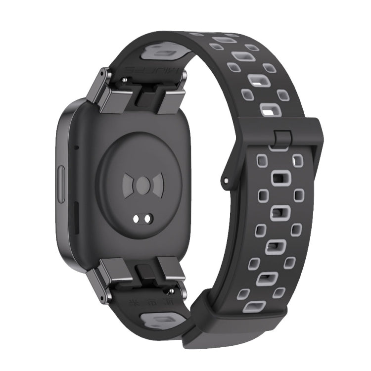 For Redmi Watch 3 Mijobs Square Hole Breathable TPU Watch Band(Black Grey)