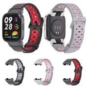 For Redmi Watch 3 Mijobs Square Hole Breathable TPU Watch Band(Black Grey)
