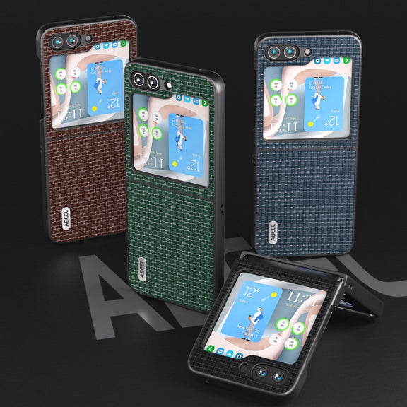 For Samsung Galaxy Z Flip5 ABEEL Genuine Leather Luxury Series Phone Case(Black)