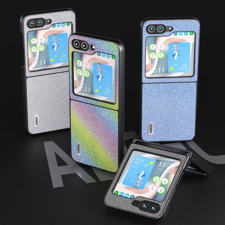 For Samsung Galaxy Z Flip5 ABEEL Diamond Series Black Edge Phone Case(Silver)