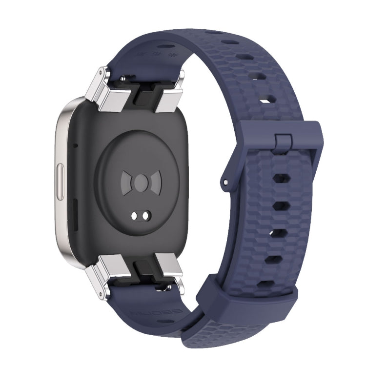 For Redmi Watch 3 Mijobs Honeycomb Texture TPU Watch Band(Midnight Blue Silver)