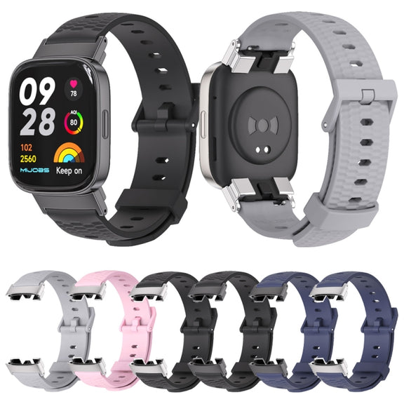 For Redmi Watch 3 Mijobs Honeycomb Texture TPU Watch Band(Midnight Blue Black)