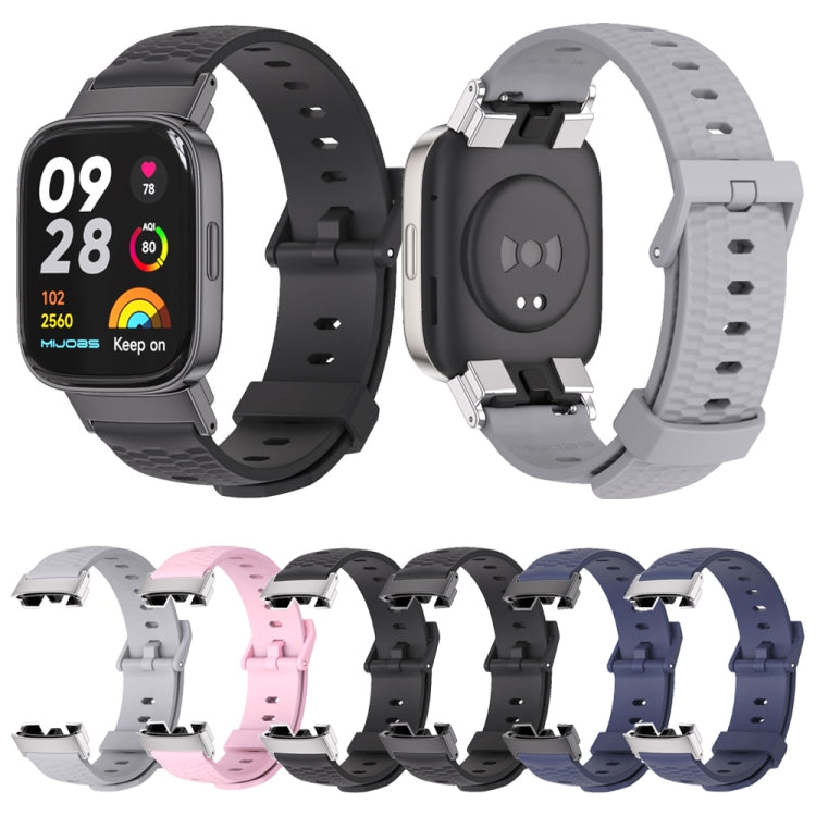 For Redmi Watch 3 Mijobs Honeycomb Texture TPU Watch Band(Midnight Blue Black)