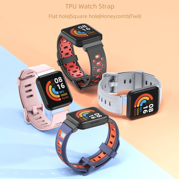 For Redmi Watch 3 Mijobs Honeycomb Texture TPU Watch Band(Midnight Blue Black)