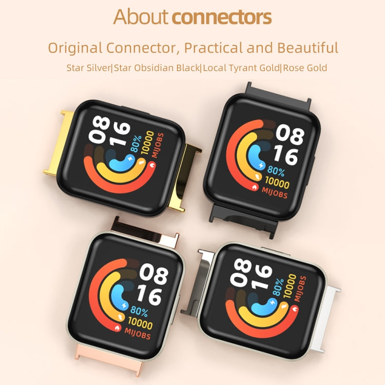 For Redmi Watch 3 Mijobs Honeycomb Texture TPU Watch Band(Midnight Blue Silver)
