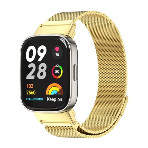 For Redmi Watch 3 Mijobs Milan Magnetic Metal Watch Band(Gold)
