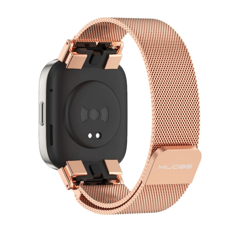 For Redmi Watch 3 Mijobs Milan Magnetic Metal Watch Band(Rose Gold)