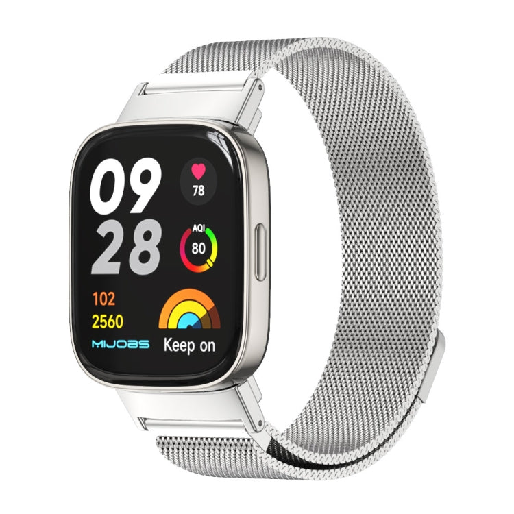 For Redmi Watch 3 Mijobs Milan Magnetic Metal Watch Band(Silver)